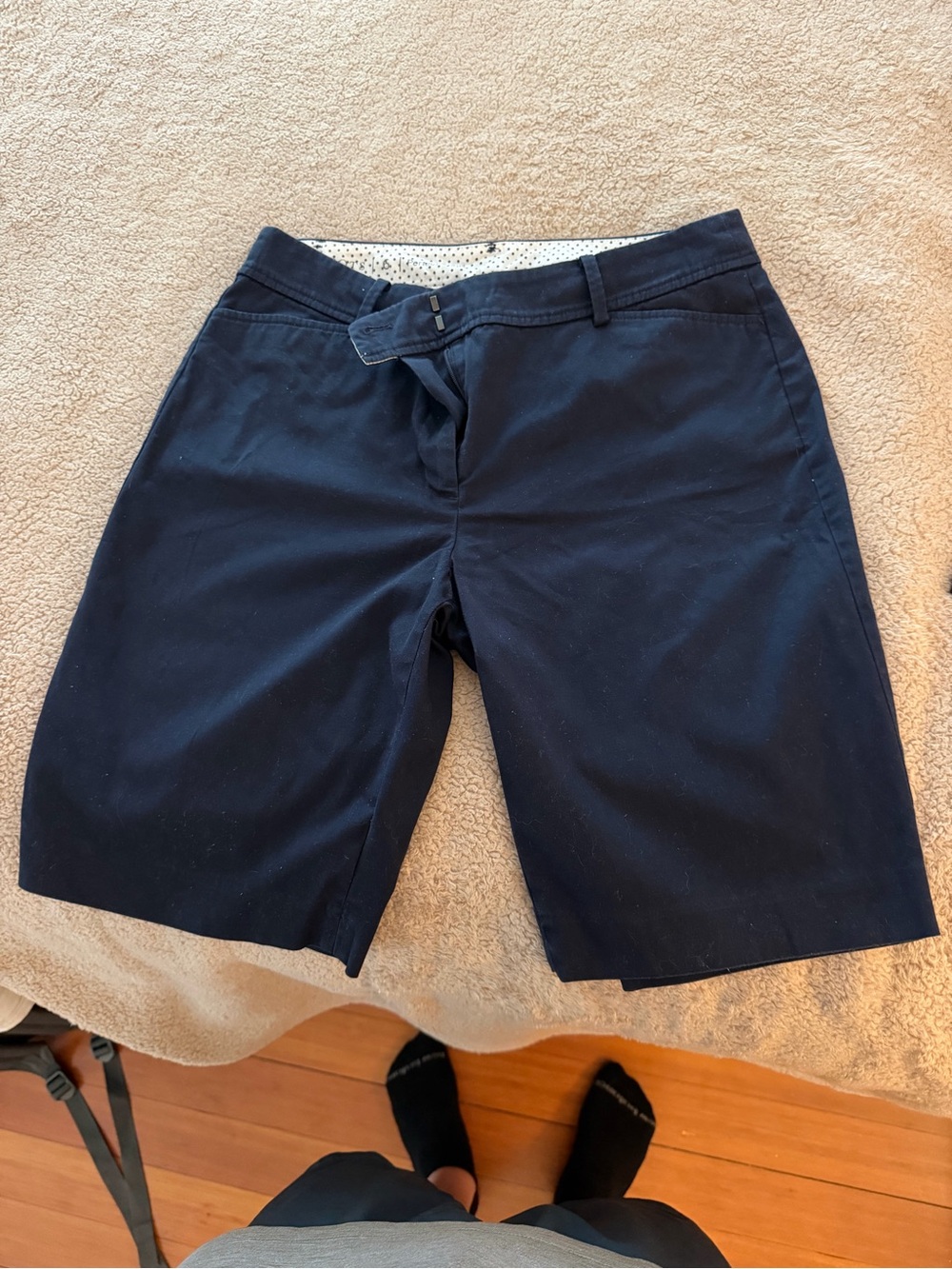 Talbots Navy Belted Bermuda Shorts